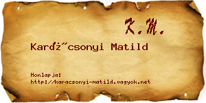 Karácsonyi Matild névjegykártya