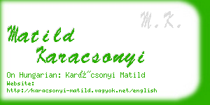 matild karacsonyi business card